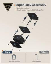 Ebony Black Modern Side Table with Three Storage Shelves for Living Room by Songmics Home