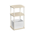 Modern Side Table with Three Storage Shelves in Natural Beige Finish by Songmics