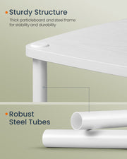 Modern White Side Table with Three Storage Shelves for Living Room or Bedroom by Songmics Home