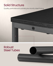 3 Tier Slim Side Table in Ebony and Ink Black for Small Spaces and Storage by Vasagle