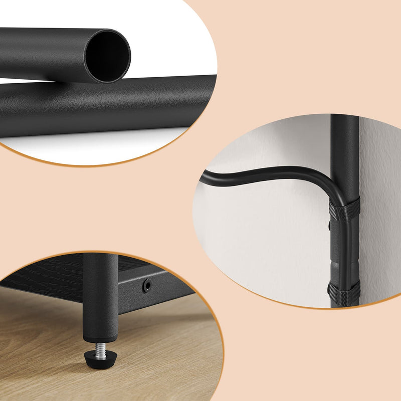 Narrow Side Table with USB Charging Station and 3 Tiers with Magazine Rack by Vasagle