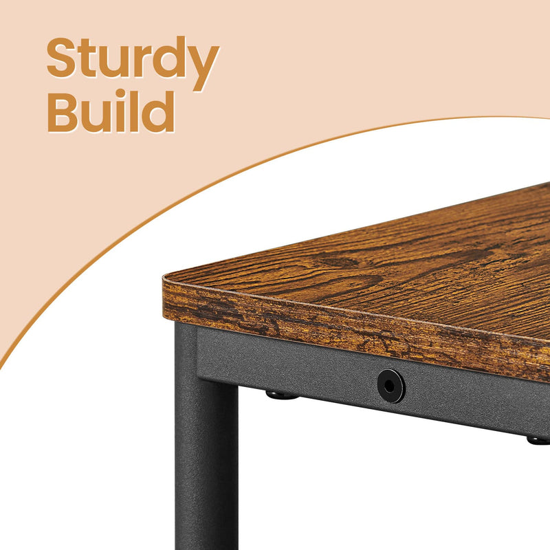 Narrow Side Table with USB Charging Station and Storage Shelves for Living Room by Vasagle