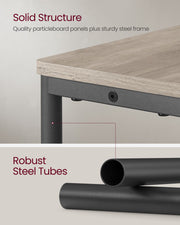 Slim 3 Tier Side Table in Heather Greige and Ink Black for Small Spaces by Vasagle