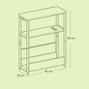 Narrow Side Table with USB Charging Station and Storage Shelves for Living Room by Vasagle