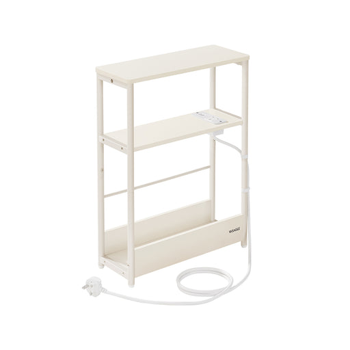 Cream White 3 Tier Slim Side Table Narrow Storage Shelf for Small Spaces by Vasagle