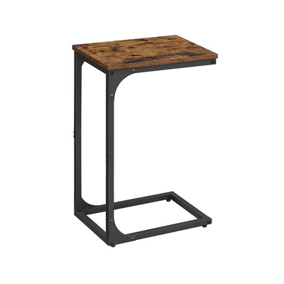 C Shaped Side Table with Sturdy Metal Frame for Sofa or Bedside Use by Vasagle