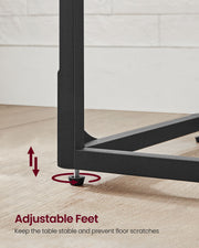 C Shaped Side Table in Ebonised Oak and Black for Living Room or Bedroom by Vasagle