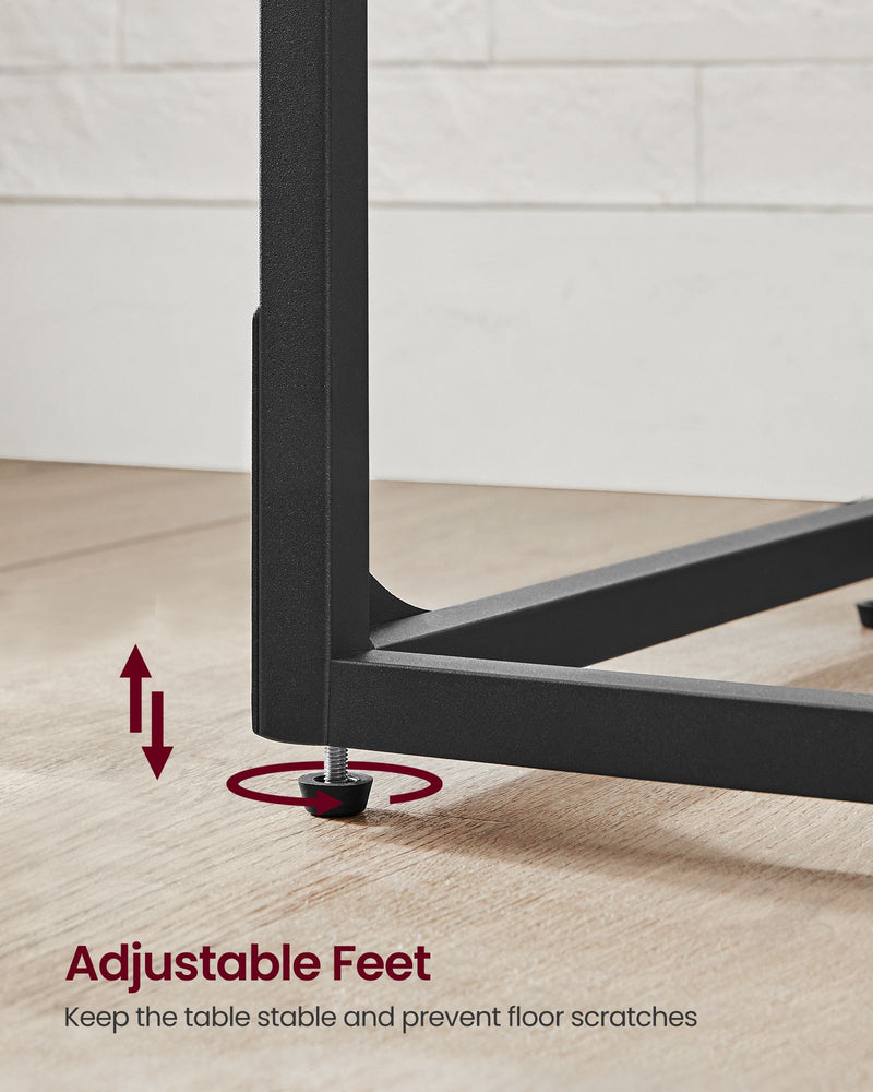 C Shaped Side Table in Ebonised Oak and Black for Living Room or Bedroom by Vasagle