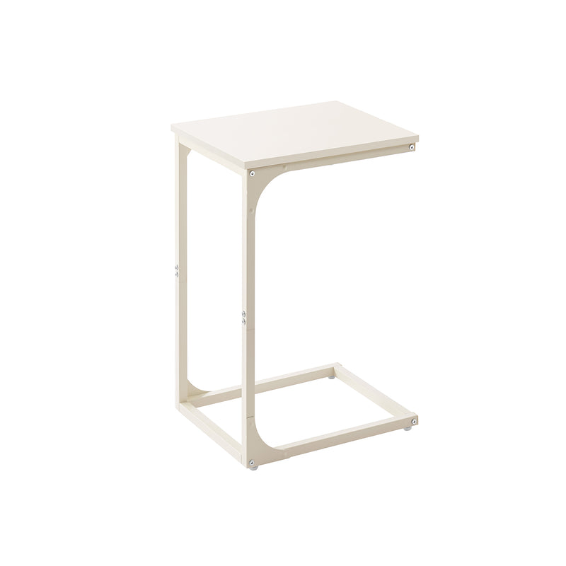 C Shaped Slim Side Table for Sofa or Bed with Metal Frame and Wood Top by Vasagle