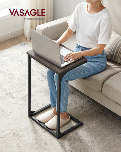 White Dressing Table with LED Mirror and Adjustable Brightness Lighting by Vasagle