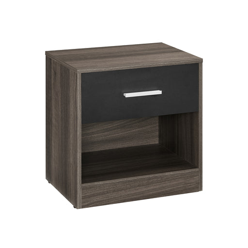 Brown and Black Bedside Table with Storage Shelf for Bedroom or Living Room by Vasagle