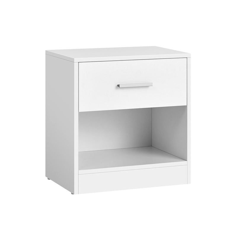 White Bedside Table with Drawer for Bedroom Storage and Nightstand Use by Vasagle