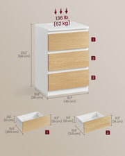 White and Yellow Bedside Table with Charging Station and Storage Shelf by Vasagle