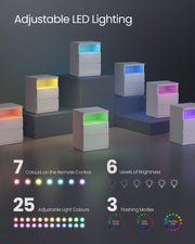 Modern Nightstand with Adjustable LED Light and Storage Drawers for Bedroom by Vasagle