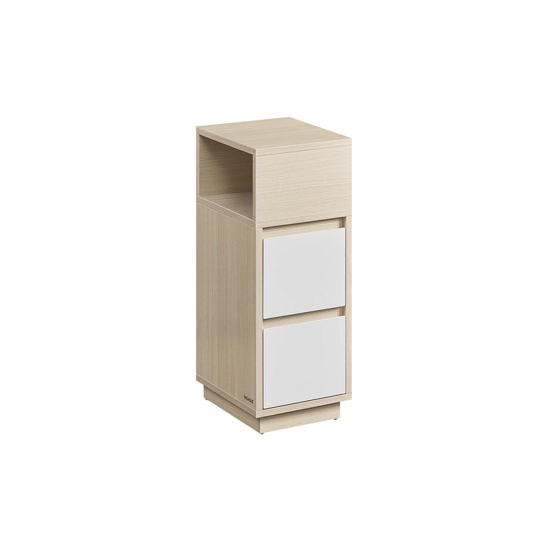 Slim Bedside Table with 2 Drawers for Small Spaces Bedroom Storage by Vasagle