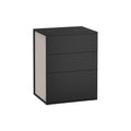 Two Tone Black and Beige Bedside Table Toolless Assembly Modern Nightstand by Vasagle