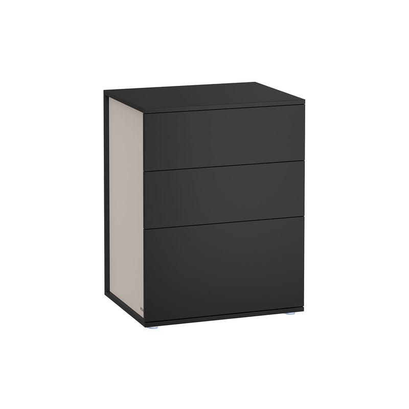 Two Tone Black and Beige Bedside Table Toolless Assembly Modern Nightstand by Vasagle