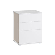 Matte White and Beige Bedside Table Toolless Assembly Modern Nightstand by Vasagle