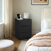 Bedside Tables with Charging Station Set of 2 with 3 Drawers for Bedroom by Vasagle