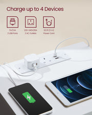 Set of 2 Bedside Tables with USB Charging Ports and Storage Drawers by Vasagle