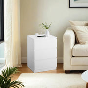 Set of 2 Bedside Tables with Charging Station and 3 Drawers for Bedroom Storage by Vasagle