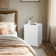 Set of 2 Bedside Tables with Charging Station and 3 Drawers for Bedroom Storage by Vasagle