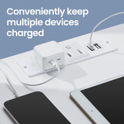 Set of 2 Bedside Tables with Charging Station and 3 Drawers for Bedroom Storage by Vasagle