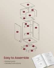 Set of 2 Narrow Side Tables with Drawers for Small Spaces and Bedside Use by Vasagle