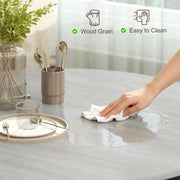 Round Dining Table for Kitchen or Dining Room with Sturdy Black Legs Grey