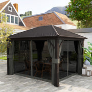 3.6 x 3m Aluminium Hardtop Gazebo with Accessories for Garden and Patio by Outsunny