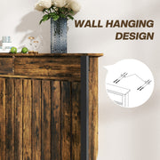 Rustic Wooden Radiator Cover with Black Metal Frame 93 x 88.5cm by HOMCOM