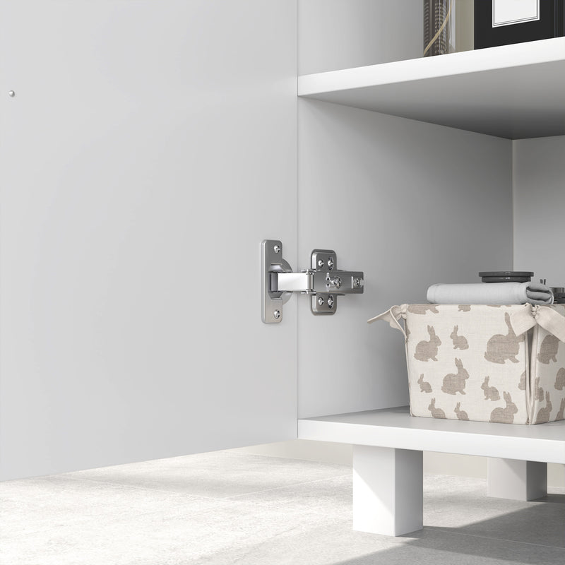 Under Sink Bathroom Cabinet for Pedestal or Freestanding Basins with Storage, White