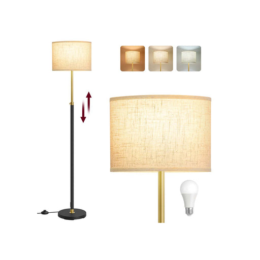 Modern Floor Lamp with Adjustable Height and Fabric Shade for Living Room by Vasagle