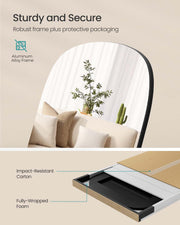 Full Length Standing Mirror with Rounded Corners for Bedroom or Hallway by Songmics