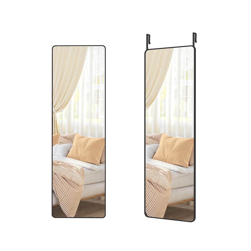 Full Length Mirror 120 x 40 cm Over Door or Wall Mounted in Ink Black by Songmics