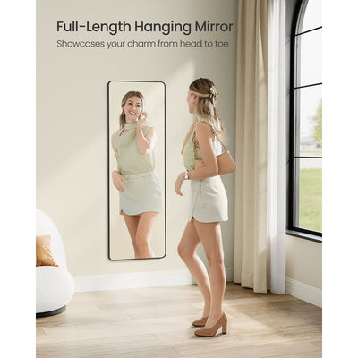 Full Length Mirror 120 x 40 cm Over Door or Wall Mounted in Ink Black by Songmics