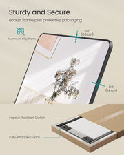 Full Length Mirror 120 x 40 cm Over Door or Wall Mounted in Ink Black by Songmics