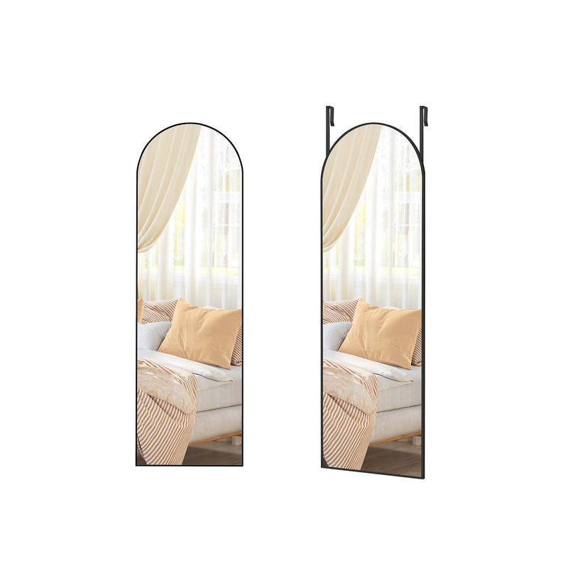 Arched Full Length Floor Mirror for Wall or Door Mounting Space Saving Design by Songmics