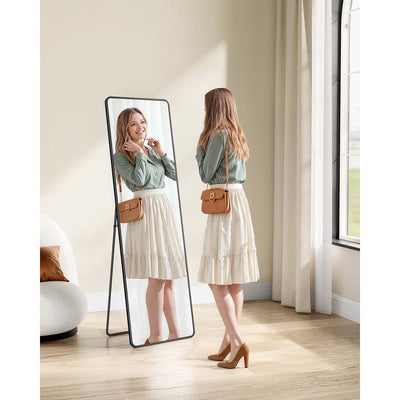 Full Length Standing Mirror 150 x 40 cm Rectangular Design in Ink Black by Songmics