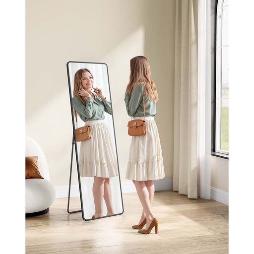 Full Length Standing Mirror 150 x 40 cm Rectangular Design in Ink Black by Songmics