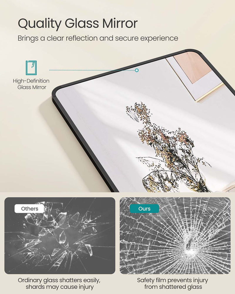 Full Length Standing Mirror 150 x 40 cm Rectangular Design in Ink Black by Songmics