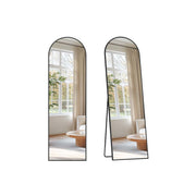 Arched Full Length Mirror with Stand 150 x 40 cm Ink Black Frame for Bedroom by Songmics