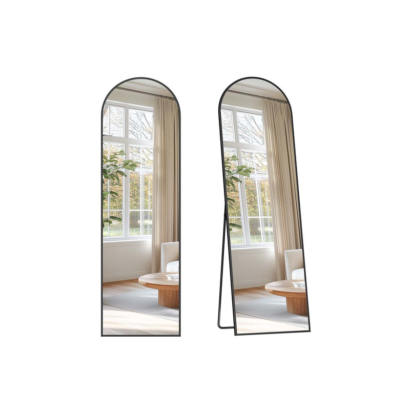 Arched Full Length Mirror with Stand 150 x 40 cm Ink Black Frame for Bedroom by Songmics