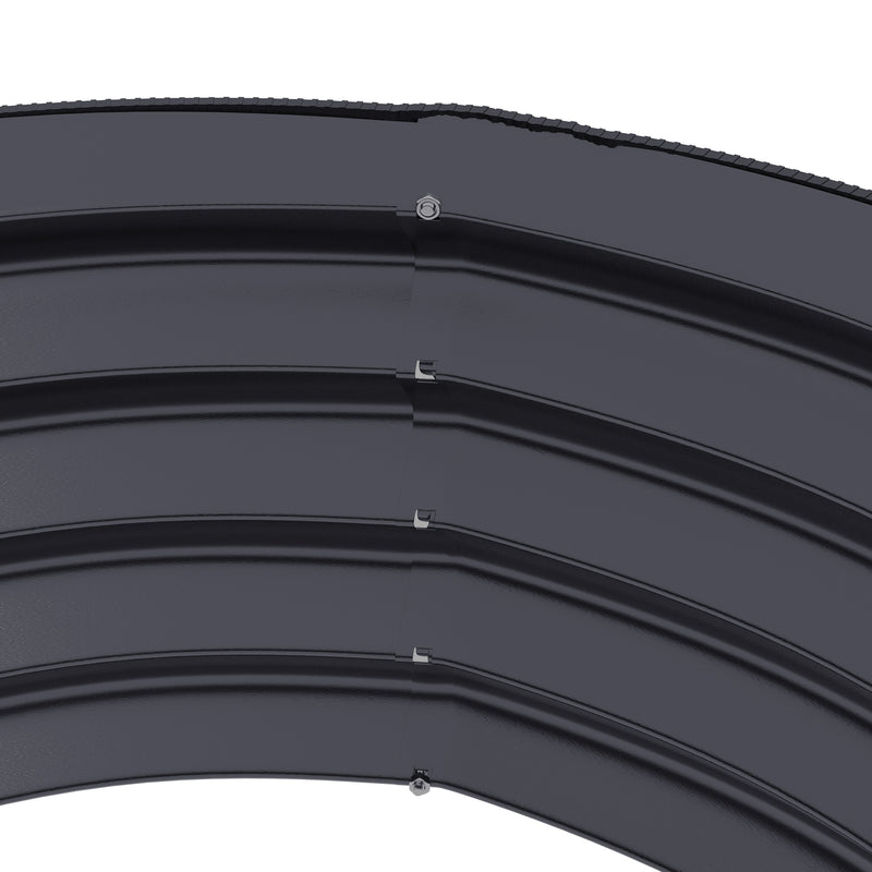 Set of 2 Raised Metal Garden Beds in Dark Grey with Safety Edging Easy to Assemble