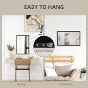 Wall Mounted Mirror 60 x 40 cm with Stylish Frame for Bathroom or Hallway Black