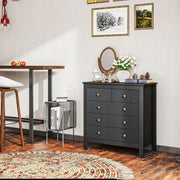 Black Chest of Bedroom Drawers With Gold Legs Elegant Bedroom Storage by HOMCOM