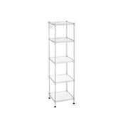 Three Tier Silver Bathroom Shelf Freestanding Storage Rack for Towels and Toiletries by Songmics