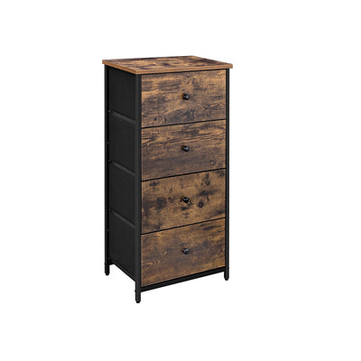 4 Drawer Fabric Storage Unit with Metal Frame for Bedroom or Office by Songmics