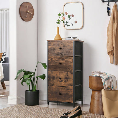 4 Drawer Fabric Storage Unit with Metal Frame for Bedroom or Office by Songmics