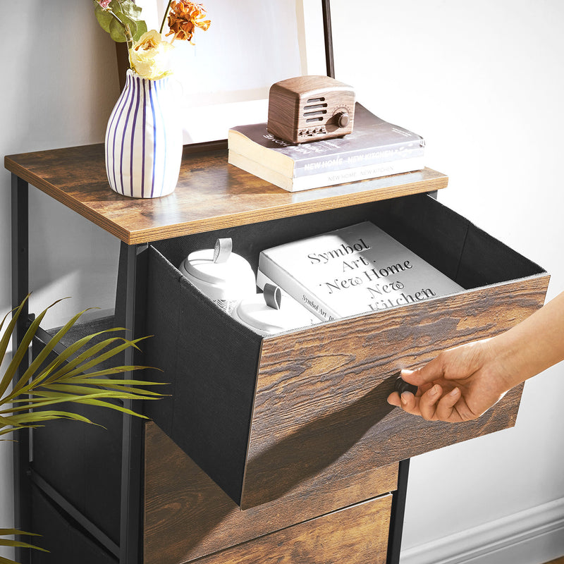 4 Drawer Fabric Storage Unit with Metal Frame for Bedroom or Office by Songmics